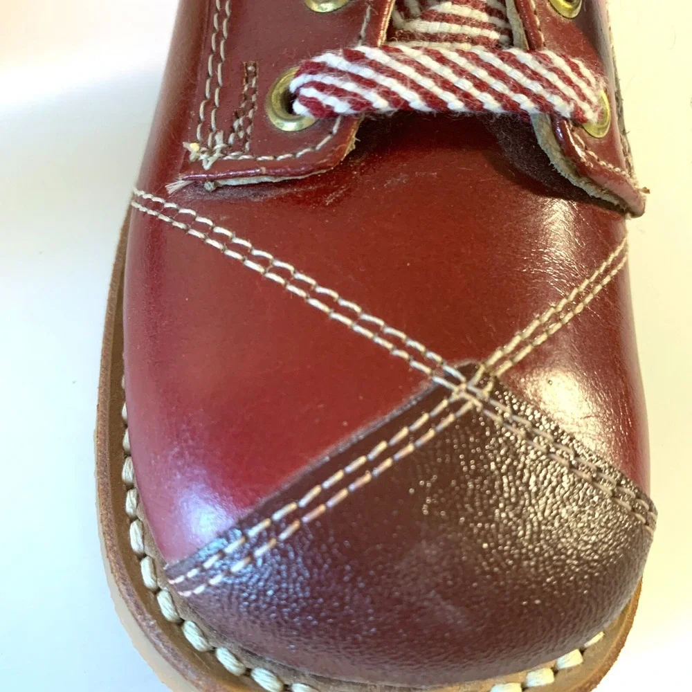 Vintage Retro Toddler Shoes Leather Hard‎ Rubber Soles WSCo Made in USA Sz 8 1/2